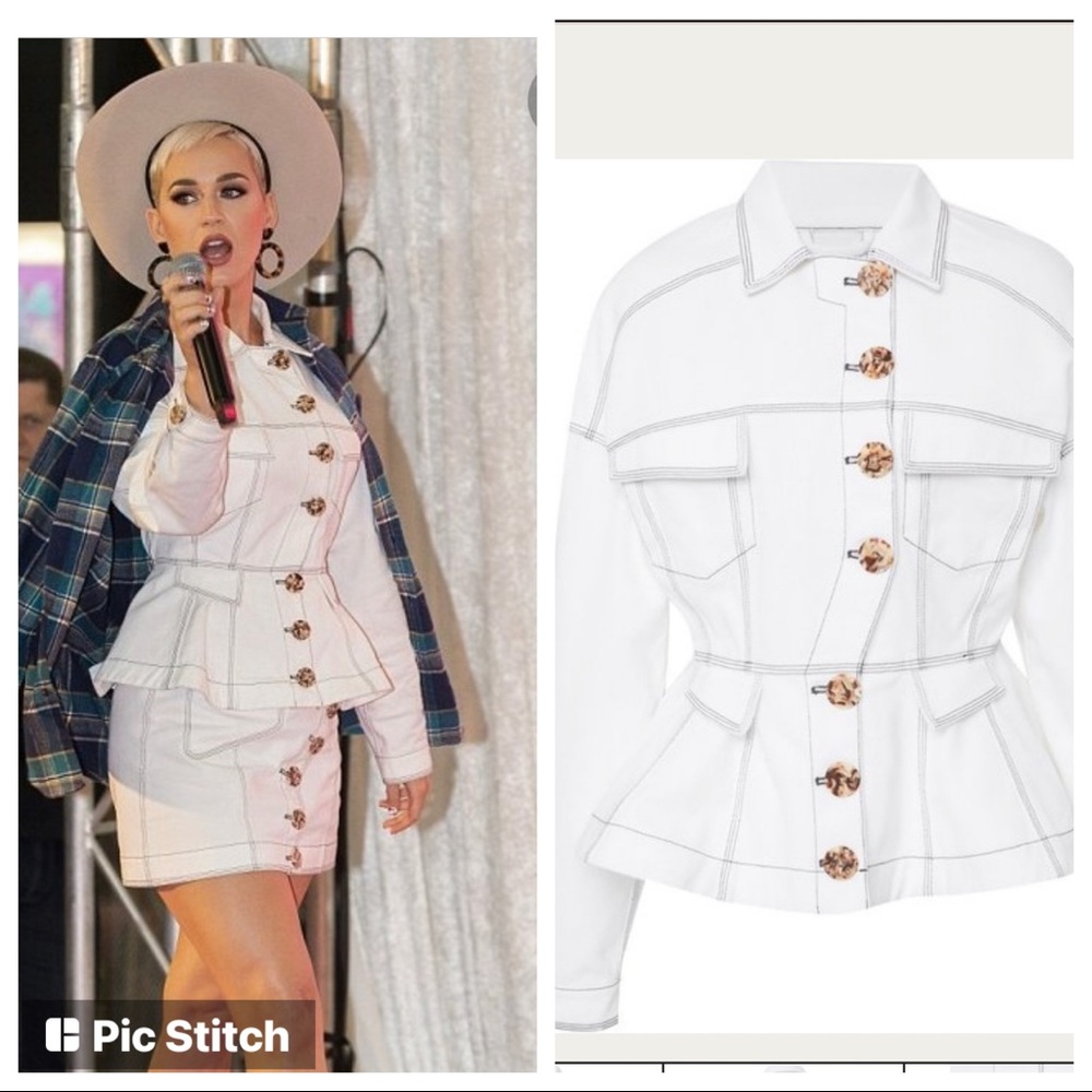 Acler Golding Denim White Jacket